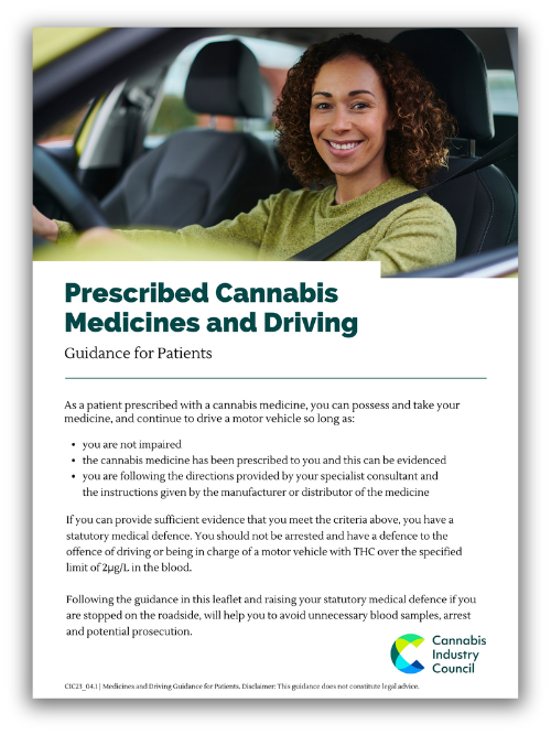 Prescribed Cannabis Medicines and Driving Guidance for Patients