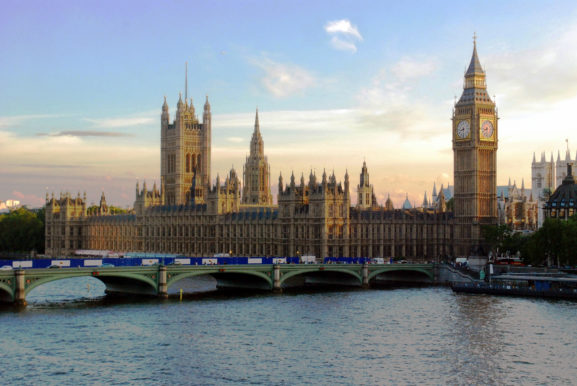 UK Parliament View at Sunset